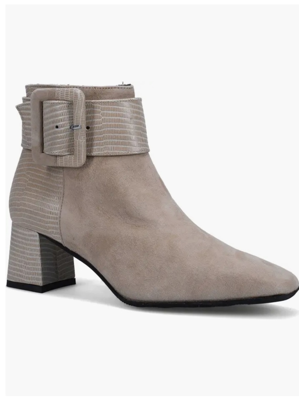Rn White Lana Suede Buckle Ankle Boot in NEW